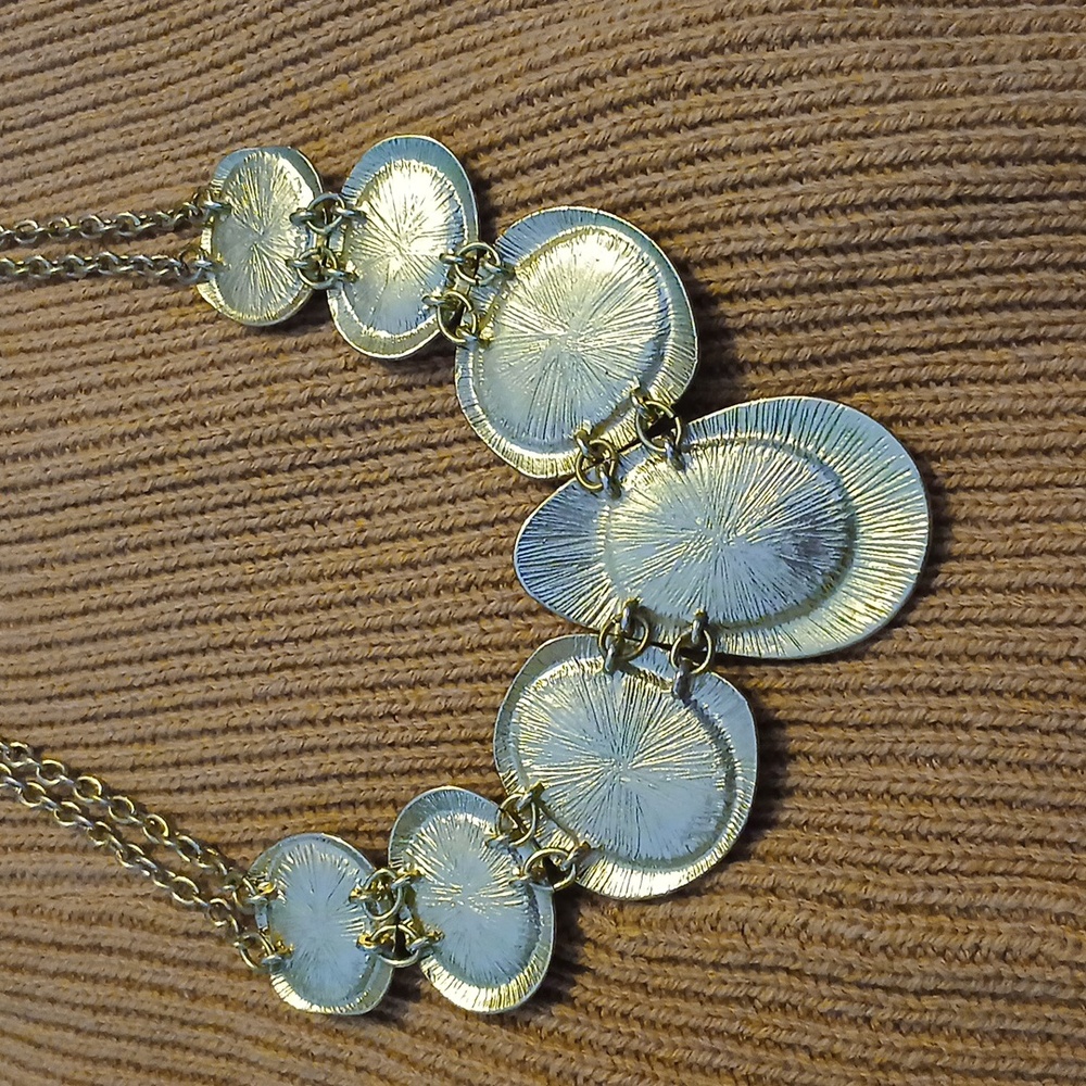 Turquoise Double Chain Silverstone Geometric Drop… - image 5